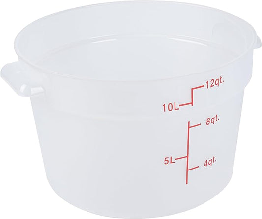 Restaurantware-Met Lux 12 Quart Food Storage Container, 1 Translucent Storage Container - Lids Sold Separately, Red Volume Markers, Dishwashable Container, Side Handles, For Storing Foods
