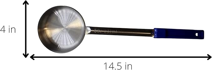 8 Ounce Solid Stainless Steel Portion Control Ladle Spoon for Measuring and Serving; Commercial Grade Serving Scoops [Pack of 2]