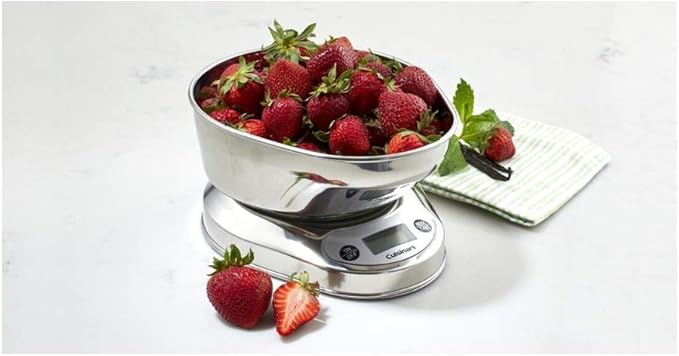 Cuisinart KML-KO3B Precision Chef Bowl Electronic Kitchen Scale, Silver, 2.5" x 7.4" x 9.25"