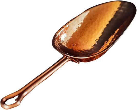 Sertodo Copper Scoop for Ice and Dry Goods | Pure Copper, Heavy Gauge, Hand Hammered | Copper Handle | 0.5 Cup / 4 oz Capacity