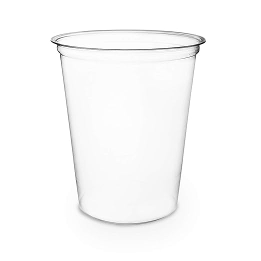 Vegware Plant-Based Compostable 32oz PLA Round Deli Container (Case of 500)
