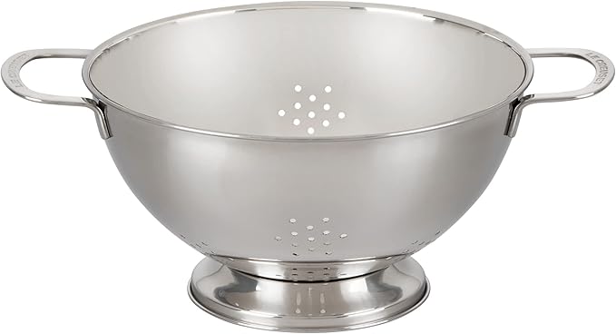 Le Creuset Set of 3 Stackable Colanders, Large, Stainless Steel