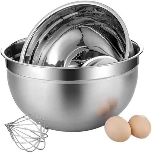 Premium Mixing Bowl Stainless Steel Mixing Bowl, Durable and Rustproof, Easy Grip and Stability Design Bowl,Versatile for Cooking, Baking, Prepping, and Food Storage. (30CM)