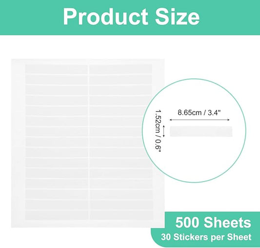 MECCANIXITY 500 Sheets Barcode Label 3.4 x 0.6 inch Printable Laser and Inkjet Labels Address Labels for Copier Mailing Shipping Labels File Folders Envelopes, 30 Per Page, 15000 Labels