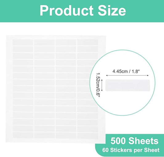 MECCANIXITY 500 Sheets Barcode Label 1.8 x 0.6 inch Printable Laser and Inkjet Labels Address Labels for Copier Mailing Shipping Labels File Folders Envelopes, 60 Per Page, 30000 Labels
