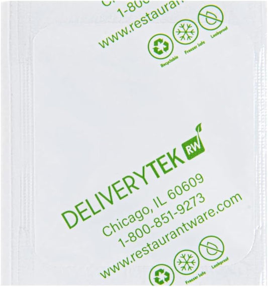 Restaurantware Delivery Tek 2.8 x 2.6 Inch Shipping Ice Packs 100 Durable Cold Packs - Easy-To-Use Design Leakproof Plastic Dry Ice Packs Reusable For Frozen Meat Vegetables or Beverages