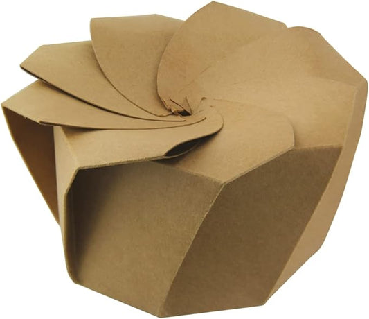 PACKNWOOD 210GAMI750K- Kraft Paperboard Salad Cup with Origami Folding Lid,salad dressing container,salad container disposable,to go bowl biodegradable,togo soup containers, 24oz 4.7 x 3.2in - 100 pcs