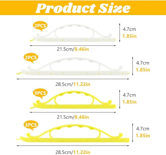 Food Bag Sealing Clips, Curved Design Bread Clip Large Size Chip Clips for Snack Coffee Bag Food Packages,10pcs, 2 Sizes(Yellow, White)