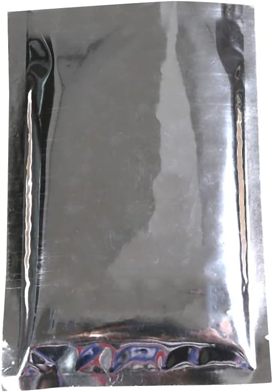 QQ Studio 100 PCS Metallic Mylar Foil Open Top Sealable Bags (12x18cm(4.7x7"), Clear & Silver)