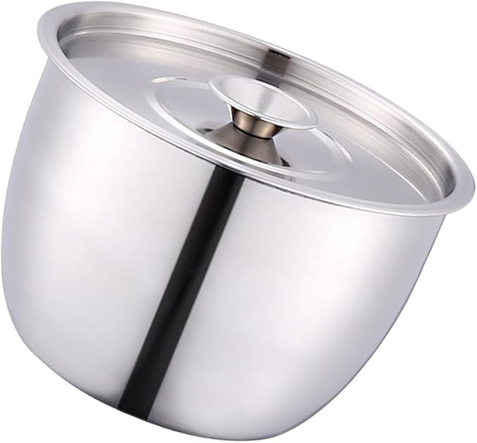 Yardwe Stainless Steel Mixing Bowl with Lid, Large Mixing Basin Deep Mixing Bowl Prep Bowl for Cooking Baking Mixing Marinating Cake Bread Salad (7.4X7.4X5.1 Inch)