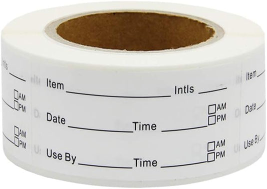 1 x 2'' Self-Adhesive Removable Freezer Food Labels- Easy Clean Leaves No Residue- Cooler Food Storage Freezer Stickers Plastic Paper Perfect for Reusable Containers 300 Stickers (1x2 Fill in)
