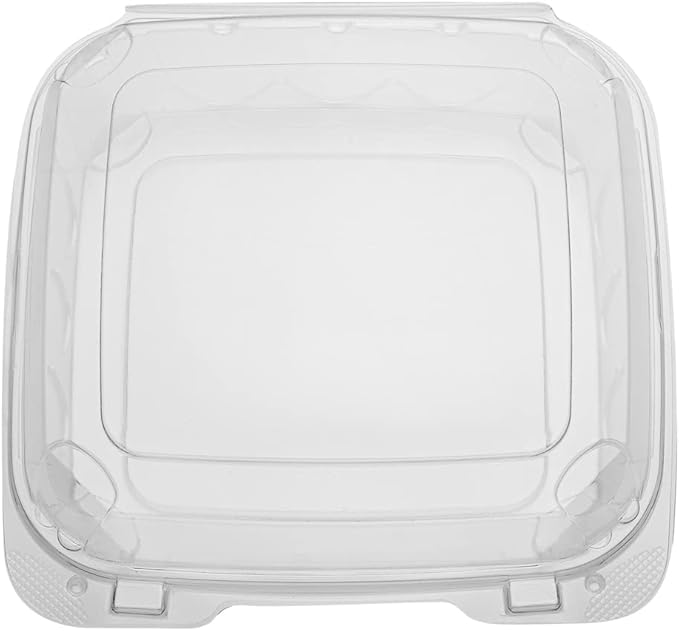 Restaurantware Thermo Tek 33.8 Ounce Clamshell Containers 100 Anti-Fog To Go Food Containers - Freezable Square Clear Plastic Food Packaging Containers Disposable