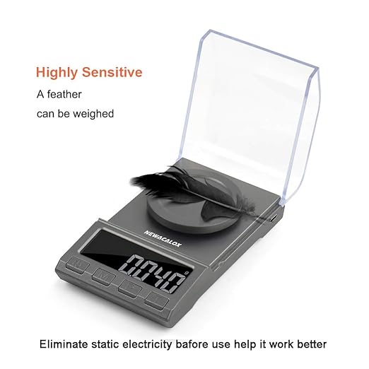 Digital Milligram Scale, 100g x 0.001g NEWACALOX Reloading High Precision Jewelry Scale,Portable Jewelry Scale with...