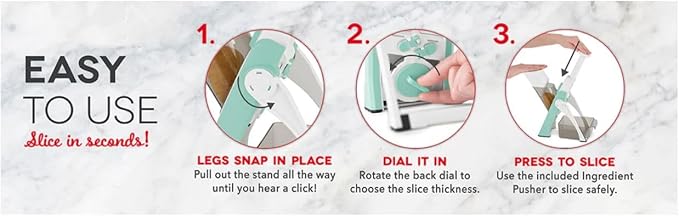 DASH Safe Slice® Mandoline Slicer, Julienne + Dicer for Vegetables, Meal Prep & More with 30+ Presets & Thickness Adjuster - Grey
