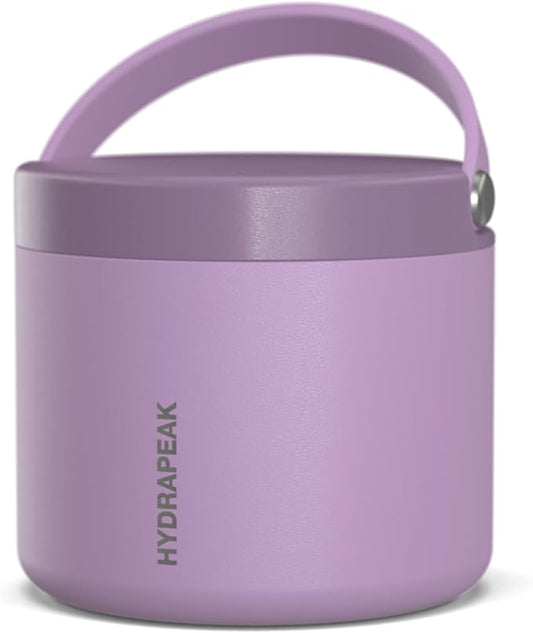 Hydrapeak 18oz Stainless Steel Vacuum Insulated Thermos Food Jar | Thermos for Hot Food and Cold Food, Wide Mouth Leak-Proof Soup Thermos for Adults, 10 Hours Hot and 16 Hours Cold (Lavender)