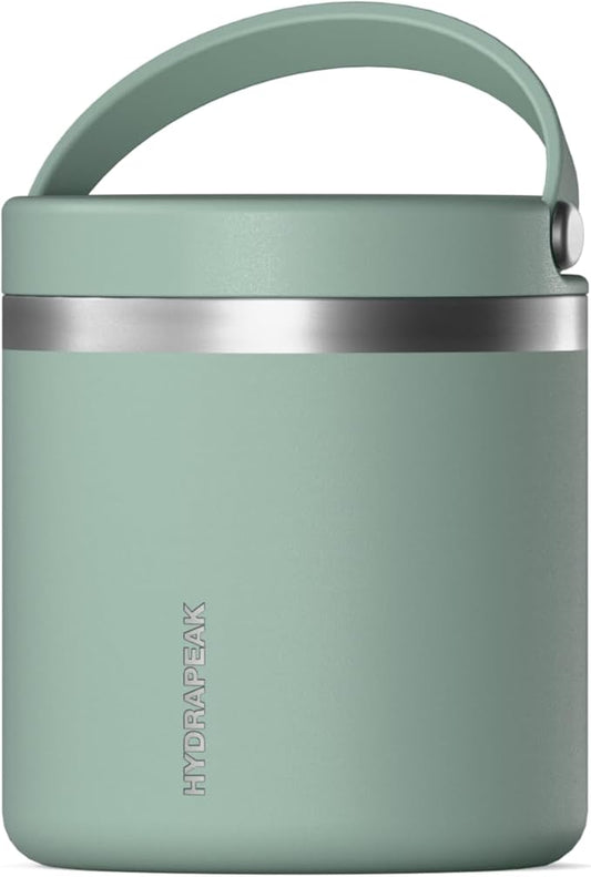 Hydrapeak 25oz Stainless Steel Vacuum Insulated Thermos Food Jar | Thermos for Hot Food and Cold Food, Wide Mouth Leak-Proof Soup Thermos for Adults, 10 Hours Hot and 16 Hours Cold (Seafoam)