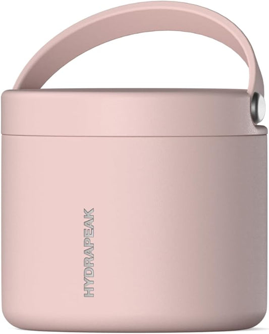 Hydrapeak 18oz Stainless Steel Vacuum Insulated Thermos Food Jar | Thermos for Hot Food and Cold Food, Wide Mouth Leak-Proof Soup Thermos for Adults, 10 Hours Hot and 16 Hours Cold (Blossom Pink)