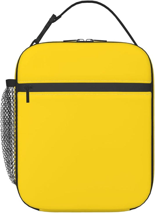 Yellow Lunch Bag for Kids Girls Boys Women Washable Thremal Picnic Meal Box for School Office Insulated Cooler Reusable Portable