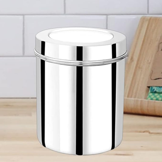 SEGA Stainless Steel Vertical Storage Canisters - SR Ubha Dabba for Kitchen Storage, Container for Grains, Sugar, Rice, Flour (Silver, Capacity- 9.4 Liter)