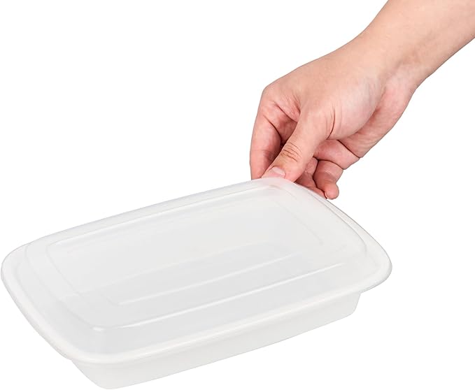 Restaurantware Asporto 24 Ounce Take Out Containers, 50 Food Containers With Lids - Microwavable, Disposable, Black Plastic To Go Food Containers, No BPA, For Take Out And Delivery
