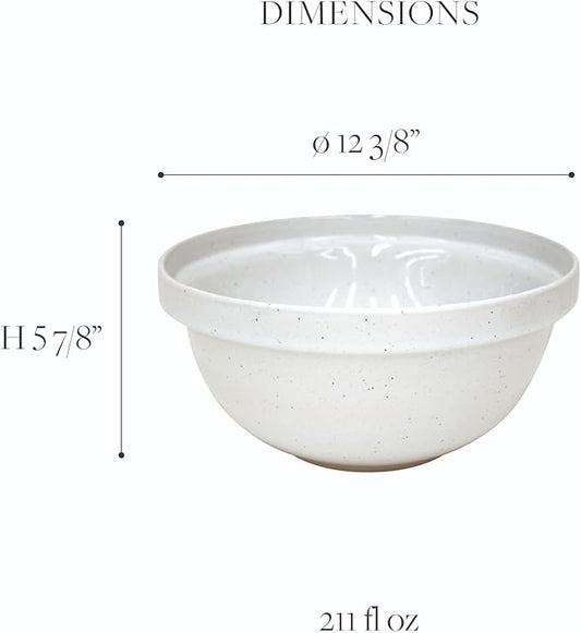 Casafina Ceramic Stoneware 6.6-Qt Mixing Bowl - Fattoria Collection, Grey | Microwave & Dishwasher Safe Bakeware | Food Safe Glazing | Restaurant Quality Serveware