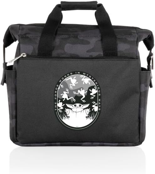 PICNIC TIME Star Wars Mandalorian Grogu On The Go Lunch Bag, Soft Cooler Lunch Box, Insulated Lunch Bag, (Black Camo)