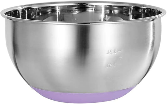 Mixing Bowl Large Stainless Steel 5 Quart Deep Bowl Kitchen Metal with Non-slip Bottom for Baking Cooking Marinating & Food Prep Serving, Dishwasher Safe