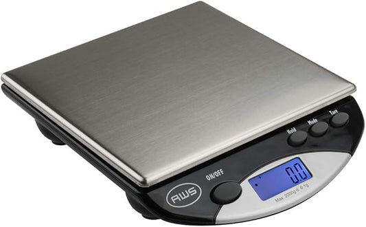 American Weigh Scales AMW Series Precision Digital Kitchen Scale, Stainless Steel, 2000G x 0.1G (AMW-2000)