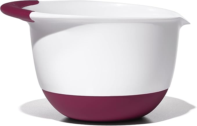OXO Plastic Good Grips 3-Piece Mixing Bowl Set with Red/Green/Blue Handles