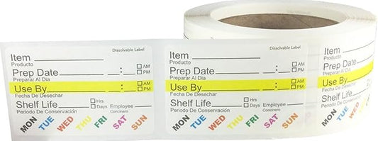InStockLabels Dissolvable Food Labels - 2” x 3” (500 Labels) - Rotation Food Stickers for Kitchen & Restaurant Supplies - Ideal for Jar, Containers and Freezer Storage, Kitchen Stickers