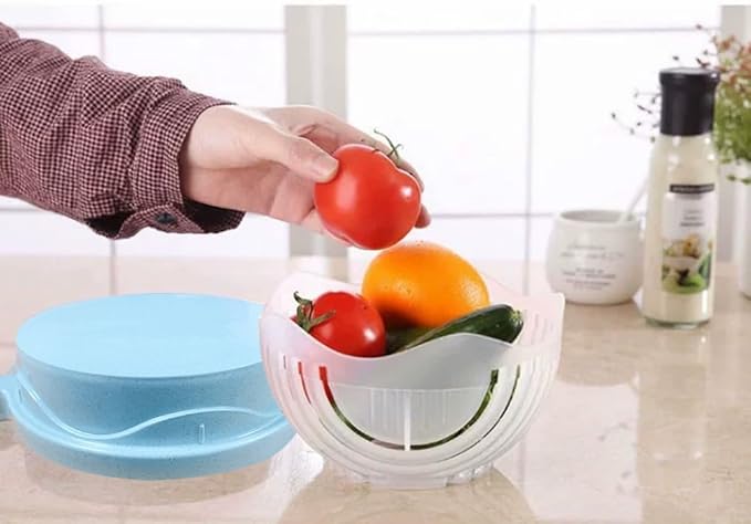 Salad Cutter Bowl,Salad Chopper Easy Salad Maker, Veggie Choppers and Dicers,Veggie Chopper,Multi-Functional Fast Salad Cutter Bowl Safe and Non-Toxic Food Grade BPA Free Material