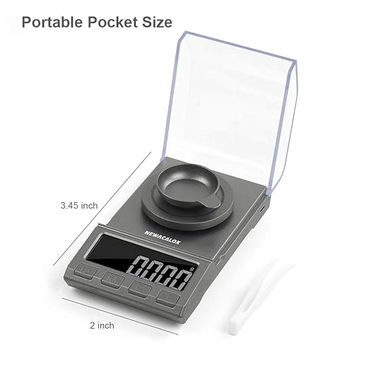 Digital Milligram Scale, 100g x 0.001g NEWACALOX Reloading High Precision Jewelry Scale,Portable Jewelry Scale with...