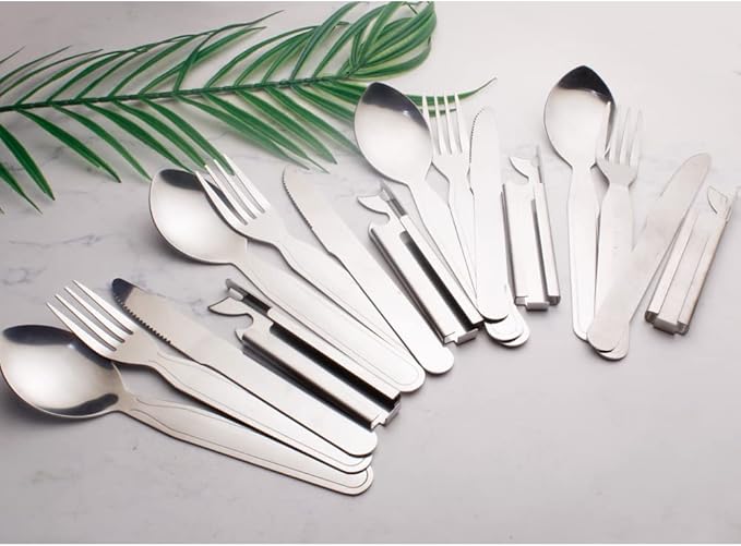 4 Set Picnic Flatware Set, Cutlery Set Extra Strong Ultra Silverware Set, 3 Pieces Knife Fork Spoon Set for Home Use/Travel/Picnic/Camping Utensils Set 2 ggryr nr4ne4 (4 set)