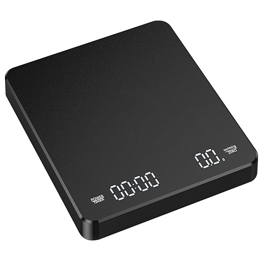 ShanSon Coffee Scale with Positive and Negative Timer 3kg/0.1g High Precision Kitchen Scale Drip Espresso Scale with Backlit LED Display for Baristas and Home Brewing,Black