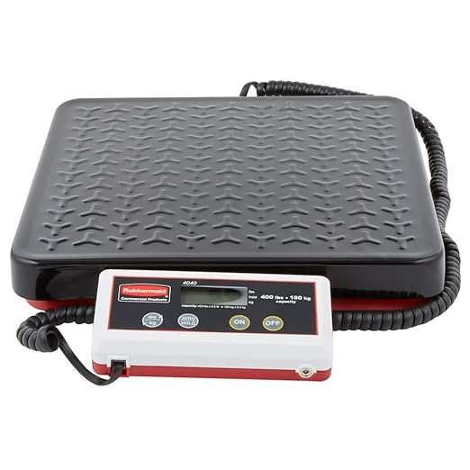 Rubbermaid Commercial Products Digital Receiving Scale, 400-Pound Capacity, Heavy-Duty Non-Skid Shipping and Postal Scale, Food Scale for Kitchen/Restaurant