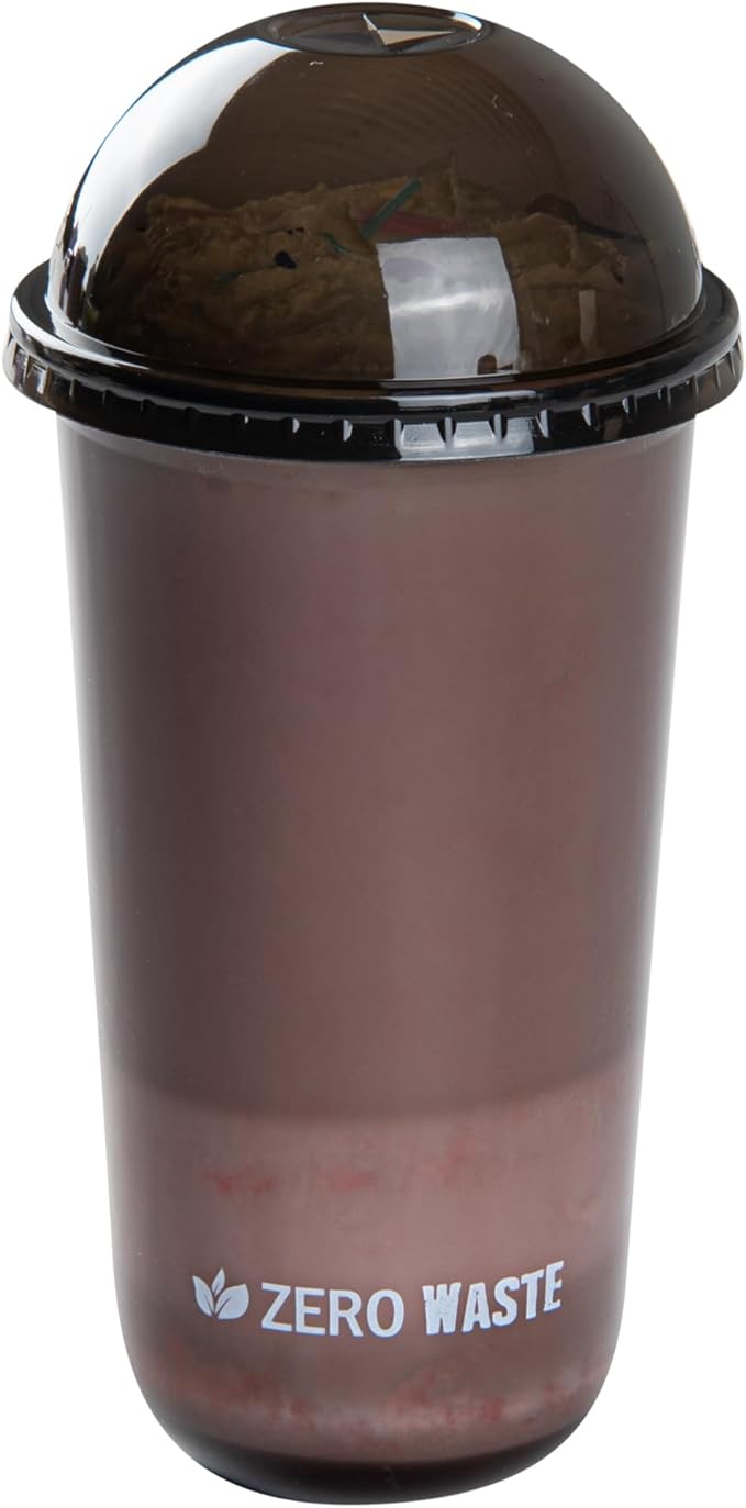 LIDS ONLY: Zero Waste 3.5 x 3.5 Inch Plastic Lids, 100 Disposable Dome Lids - Cups Sold Separately, Commercially Compostable, Black PLA Plastic Lids, Fits 12,16, And 24 Ounce Cups - Restaurantware