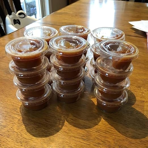 Hedume 300 Sets 4oz Portion Cups with Lids, BPA-free Clear Disposable Plastic Cups for Souffle, Jello, Meal Prep, Portion Control, Salad Dressing, Slime, Condiment Container