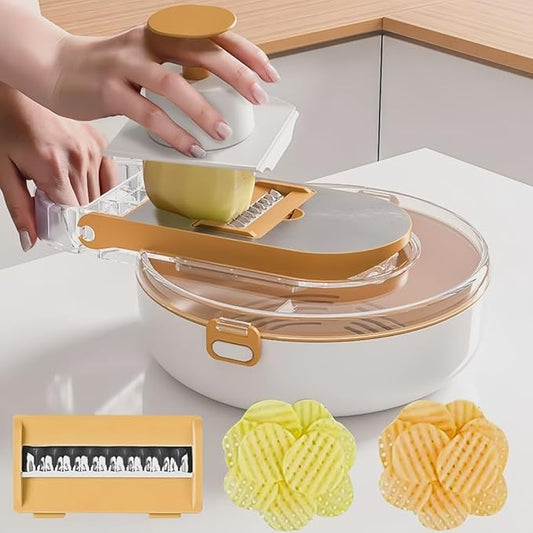 Mandoline Slicer for Kitchen, Food Chopper, Vegetable Slicer with Container