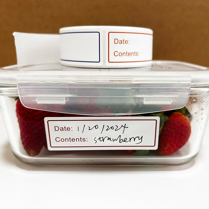 300 PCS Removable Freezer Labels, 1 x 3 Inch Food Labels to Write on Food Storage Stickers Date Label, Waterproof Oil Resistant Canning Labels Jar Labels Freezer Paper Label, Clean Leaves No Residue