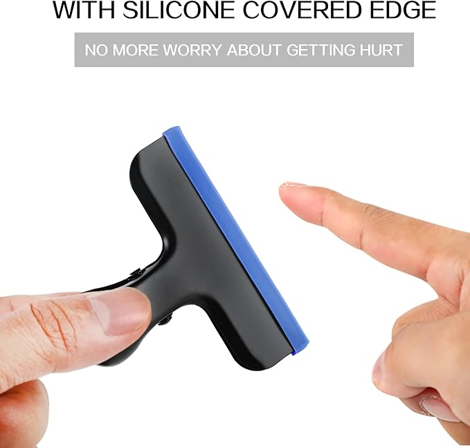 HOUSE AGAIN 12 Pack Stainless Steel Chip Bag Clips Covered with Blue Silicone - NO More Sharp Edges - Color Coded for Food Bags - Air Tight Seal, Heavy Duty for Kitchen and Office, 3 Inches-Black