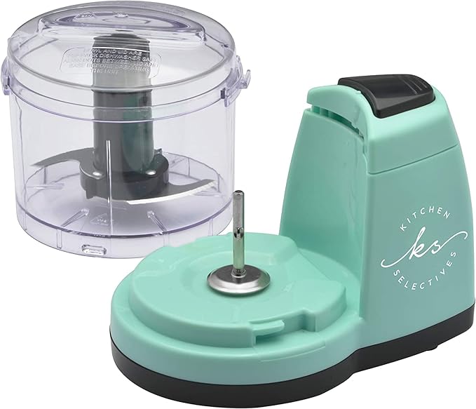 Mini Chopper by Select Brands - Mini Electric Food Chopper for Kitchen Appliances - Features Dishwasher-Safe Parts - Chops, Minces & Dices - 1 1/2 Cups, Mint Green
