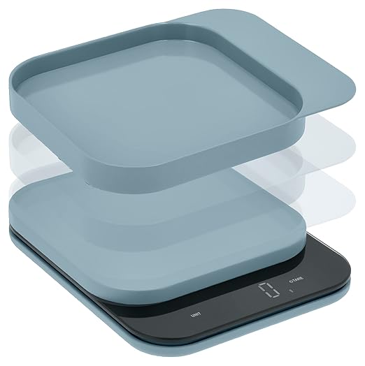 Mensura Kitchen Scale Accurate Measurements Made Effortless - Experience Precision Cooking with Battery - Powered Convenience - Requires 3 AAA Batteries for Reliable Performance (Dusty Blue)
