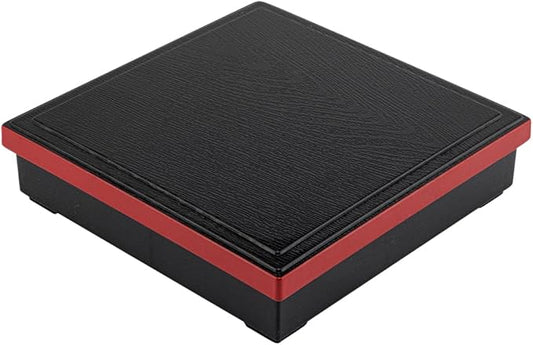 Restaurantware-10 x 2.4 Inch Compartment Lunch Container, 1 Japanese Style Adult Lunch Container - With 4 Compartments, Greaseproof, Black & Red Plastic Divided Lunch Box, For Hot & Cold Food