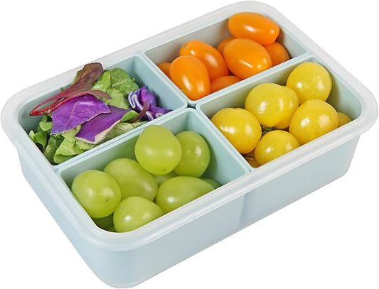 carrotez Food Storage Container with 4 Removable Compartments, Food Prep Container with Airtight Lids, Portion Control Container, Reusable, BPA Free, 4.6 Cup(1100ml)