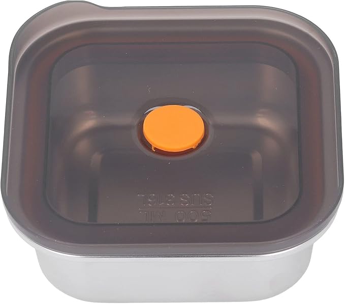 Metal Food Container, Stainless Steel Food Storage Container Leak Proof Sinking Lid for Restaurant (500ml)