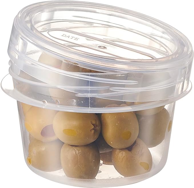 PLASTICPRO 6 Pack Twist Cap Food Storage Containers with Clear Screw on Lid- 4 oz Reusable Meal Prep Containers - Small Freezer Containers Microwave Safe Clear Plastic Food Storage
