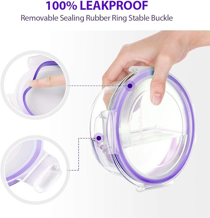 Glass Food Storage Containers with Lids, [24 Piece] Glass Meal Prep Containers, Airtight Glass Bento Boxes, BPA Free & Leak Proof (12 lids & 12 Containers) - Purple