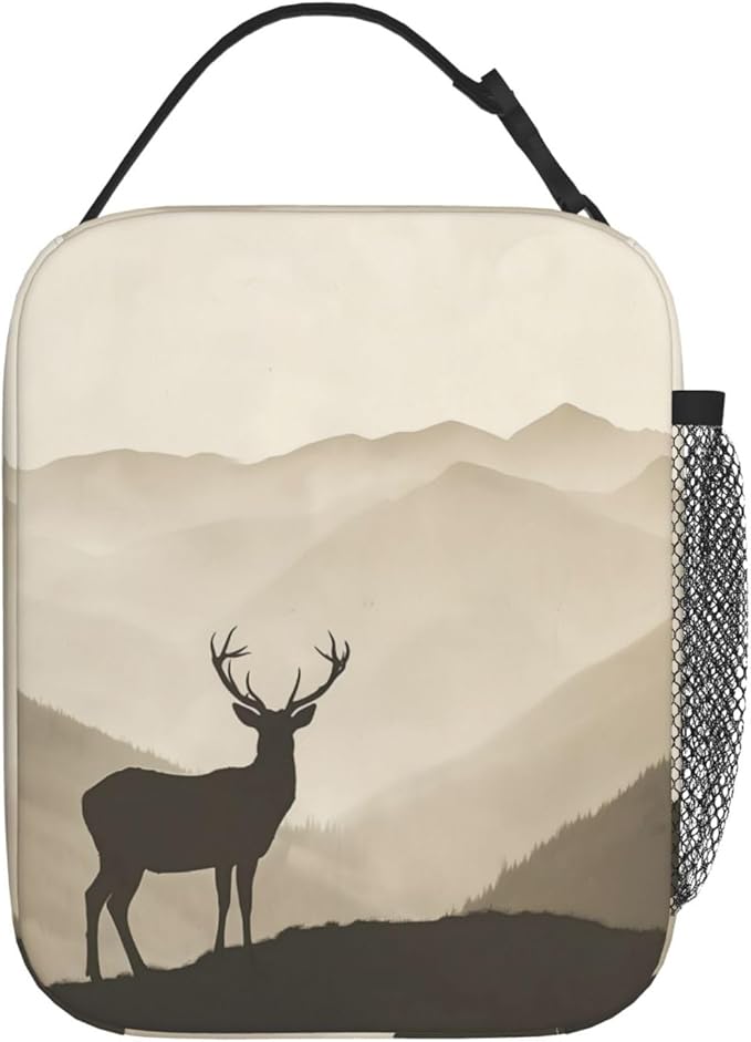 Insulated Lunch Box for Kids Boys Girls, Reusable Lunch Bag for School, Office, Work, Picnic, Travel, Mountain Deer Lunch Box