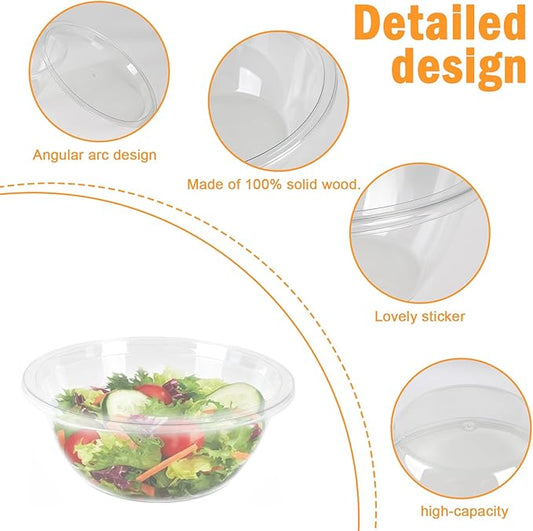 2 pack Large Mixing Bowl 5 Quart Big Plastics Bowl with Lid BPA-Free Kitchen Deep Mixing Bowl Salad Bowl with Non-slip Bottom for Baking Cooking Marinating & Food Prep Clear