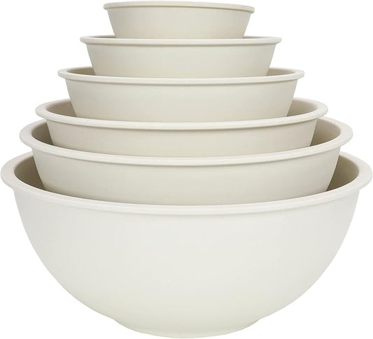 Chef Craft Eco Bamboo Fiber Mixing Bowl Set, 6 Piece Set, Natural